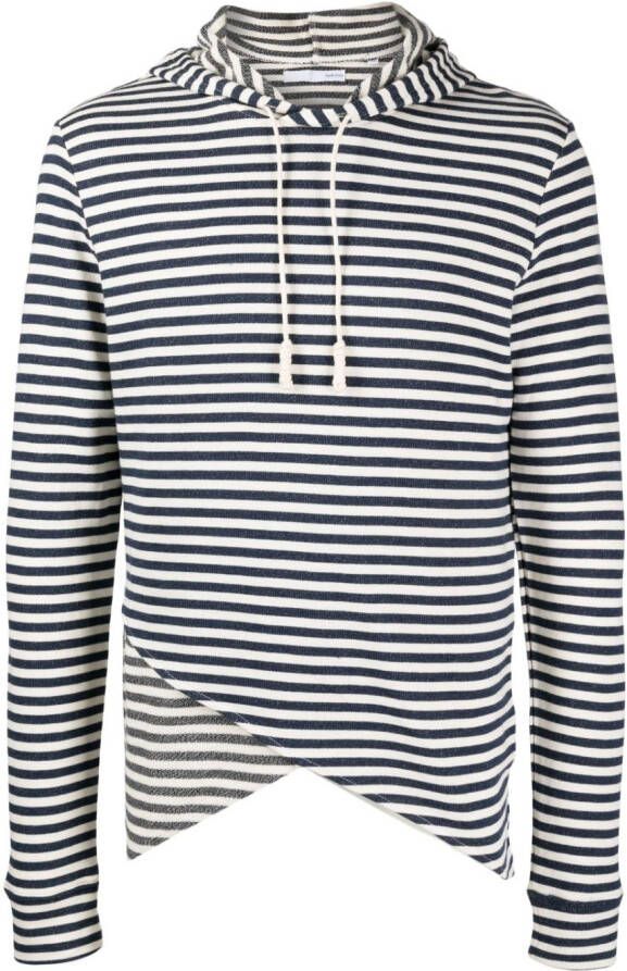Private Stock Gestreepte hoodie Wit