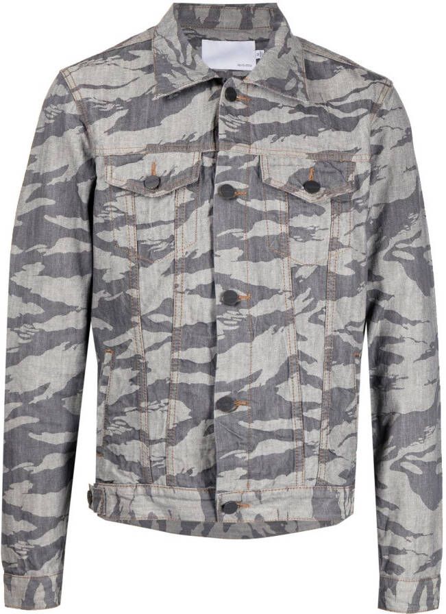 Private Stock Legerjack met camouflageprint Grijs - Foto 1