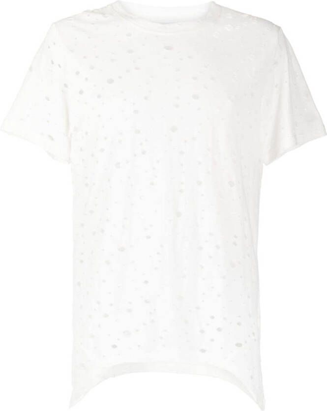 Private Stock The Vendome T-shirt met gerafeld effect Wit