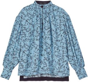Proenza Schouler floral-print long-sleeved blouse Blauw