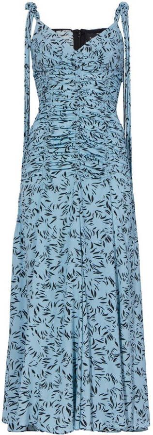 Proenza Schouler Midi-jurk met bloemenprint Blauw