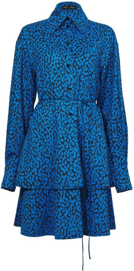 Proenza Schouler Maxi-blousejurk met luipaardprint Blauw