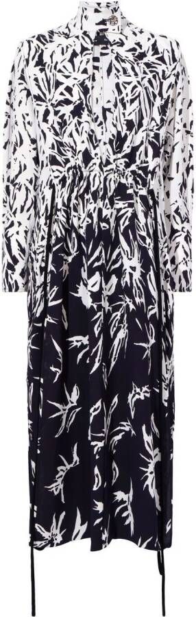 Proenza Schouler Midi-jurk met abstracte print Zwart