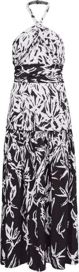 Proenza Schouler Midi-jurk met abstracte print Zwart