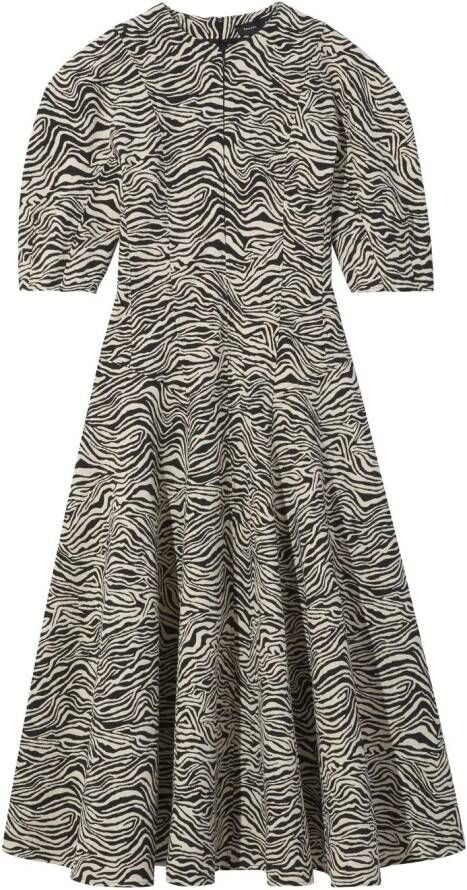 Proenza Schouler Midi-jurk met zebraprint Beige