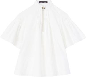 Proenza Schouler pintuck-detail flared blouse Wit
