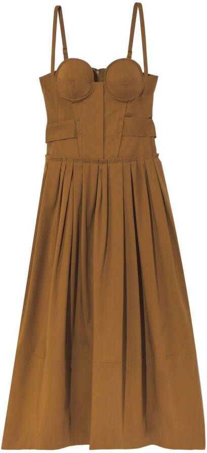Proenza Schouler Midi-jurk met bustiere Bruin