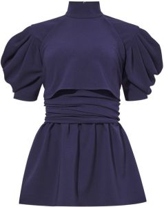 Proenza Schouler ruched-detail puff-sleeves blouse Blauw