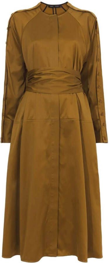 Proenza Schouler tie-waist shirt dress Groen