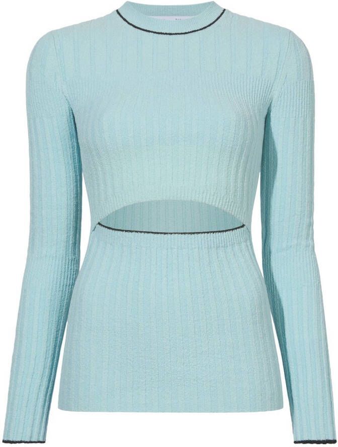 Proenza Schouler White Label Bouclé top Blauw