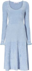 Proenza Schouler White Label chenille-texture scoop neck dress Blauw