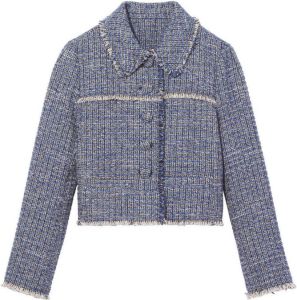 Proenza Schouler White Label cropped tweed jacket Blauw
