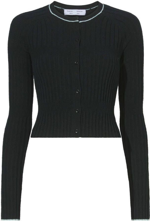 Proenza Schouler White Label Fijngebreid vest Zwart