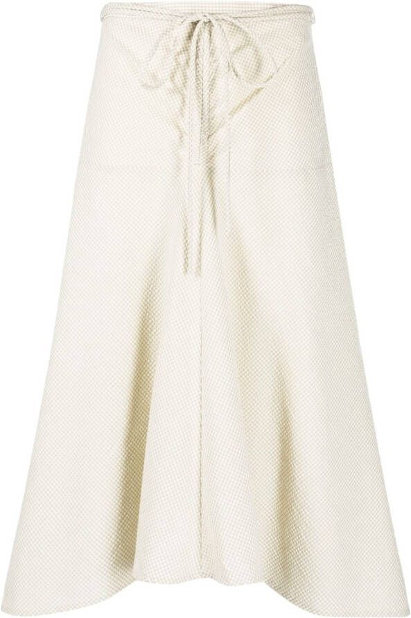 Proenza Schouler White Label Midi-rok met gingham ruit Beige