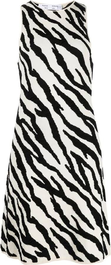 Proenza Schouler White Label Mini-jurk met tijgerprint Zwart