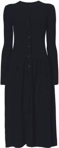 Proenza Schouler White Label ribbed-knit button-front dress Zwart