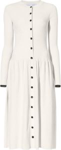 Proenza Schouler White Label ribbed-knit buttoned midi dress Beige