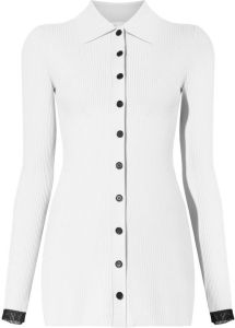 Proenza Schouler White Label ribbed-knit slim-fit cardigan Beige