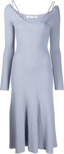 Proenza Schouler White Label Ribgebreide jurk Blauw