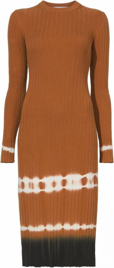 Proenza Schouler White Label Ribgebreide jurk Bruin