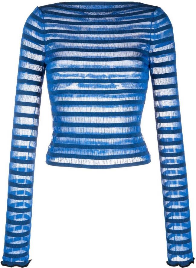 Proenza Schouler White Label Semi-doorzichtige trui Blauw