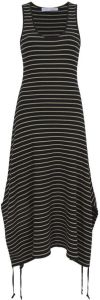 Proenza Schouler White Label stripe-pattern ribbed sleeveless dress Zwart