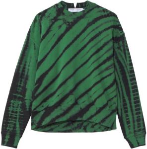 Proenza Schouler White Label Sweater met tie-dye print KELLY GREEN BLACK