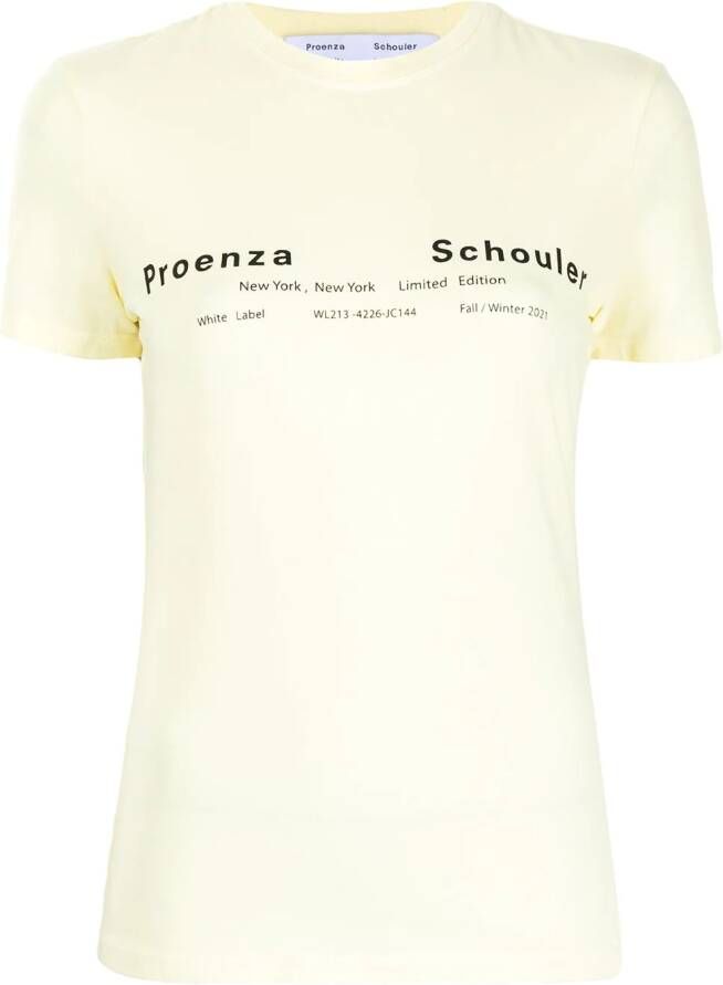 Proenza Schouler White Label T-shirt met logoprint Geel