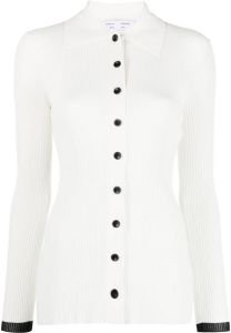 Proenza Schouler White Label two-tone ribbed-knit shirt Wit