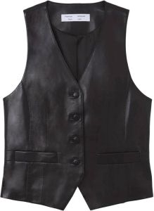 Proenza Schouler White Label V-neck leather waistcoat Zwart