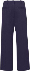 Proenza Schouler wide-leg cropped jacquard trousers Blauw