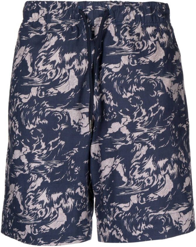 PS Paul Smith Bermuda shorts met abstracte print Blauw