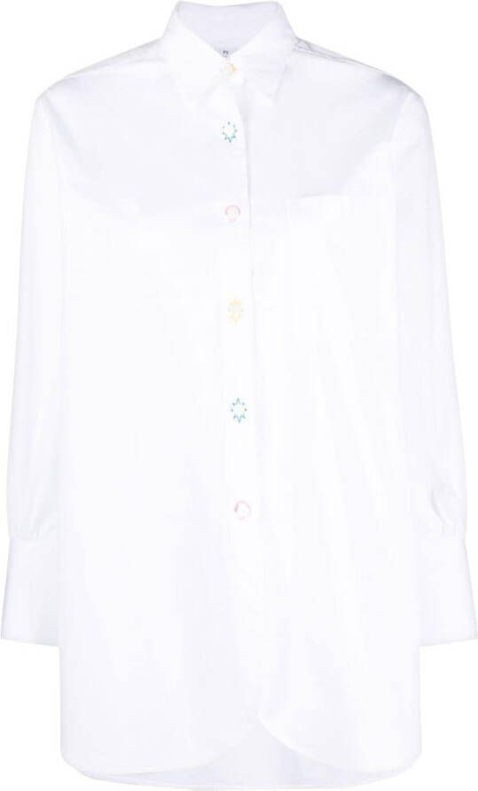 PS Paul Smith Overhemd met borduurwerk Wit