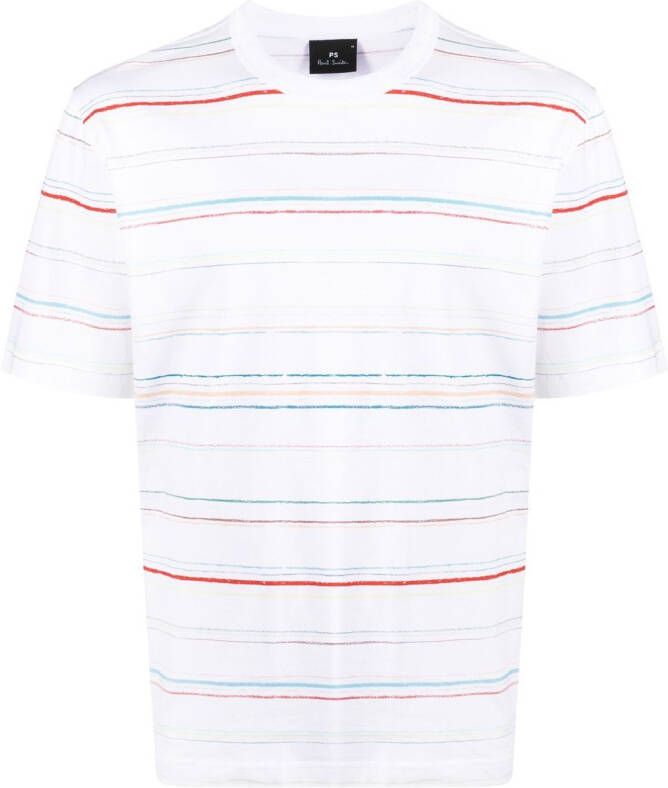 PS Paul Smith T-shirt met horizontale streep Wit