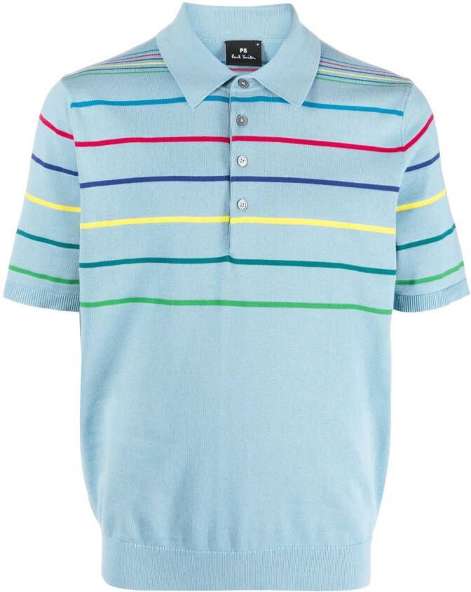 PS Paul Smith Gestreept poloshirt Blauw