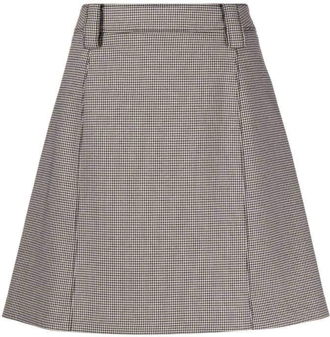PS Paul Smith Rok met pied-de-poule print Zwart