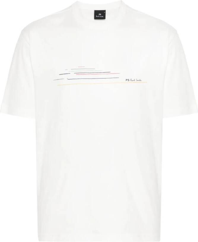PS Paul Smith Katoenen T-shirt met logoprint Wit