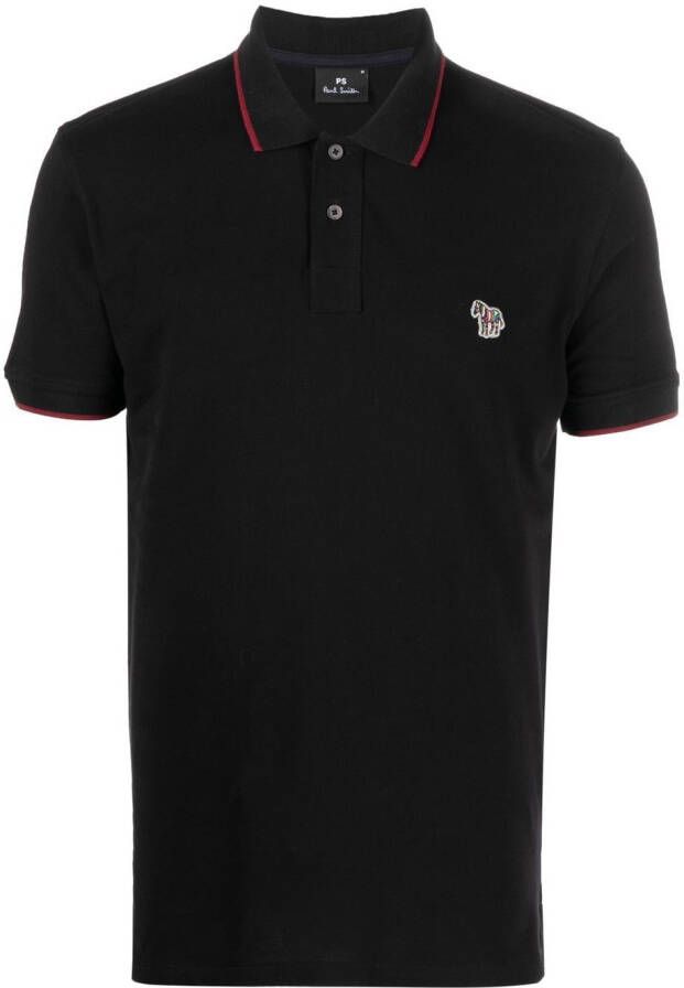 PS Paul Smith Poloshirt met logopatch Zwart