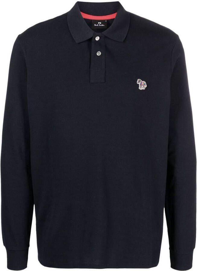 PS Paul Smith Poloshirt met logopatch Blauw