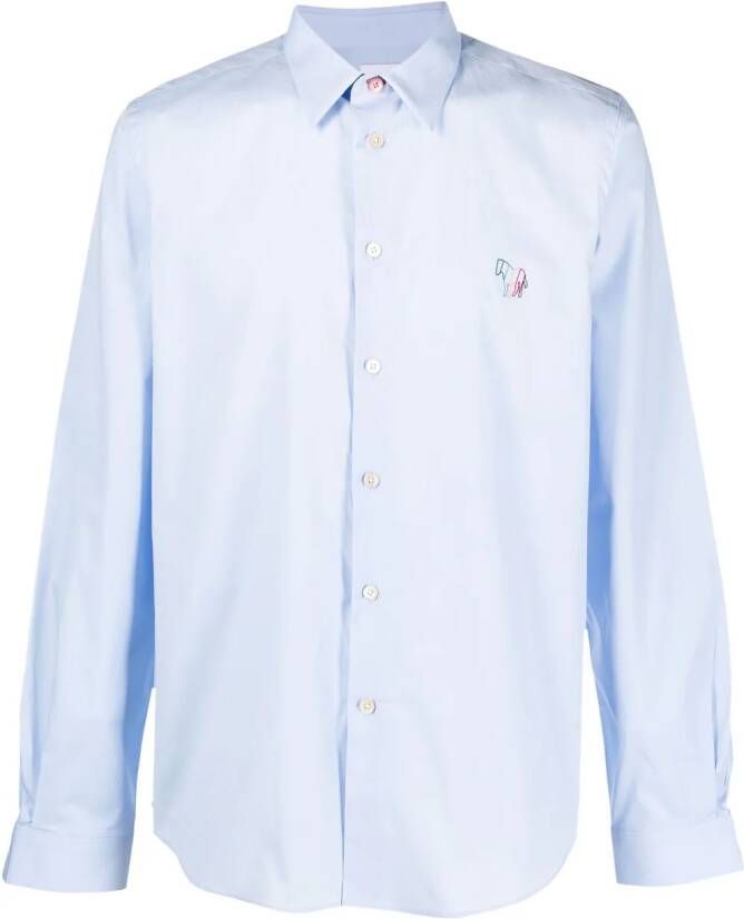 PS Paul Smith Overhemd met geborduurd logo Blauw