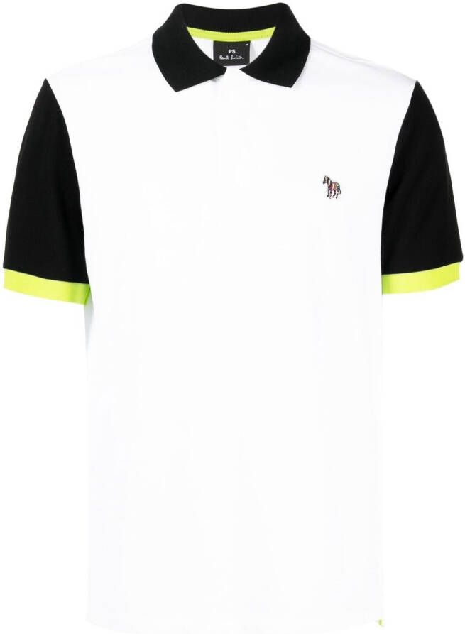 PS Paul Smith Poloshirt met colourblocking Wit