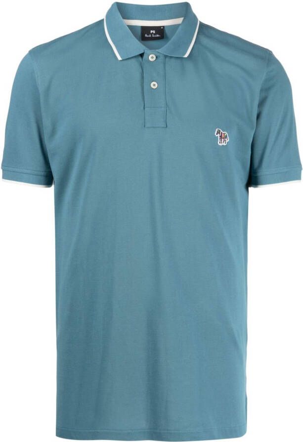 PS Paul Smith Poloshirt met logopatch Blauw