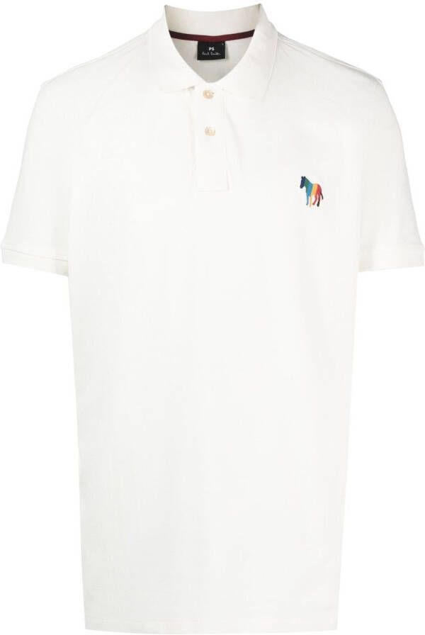 PS Paul Smith Poloshirt met patch Wit