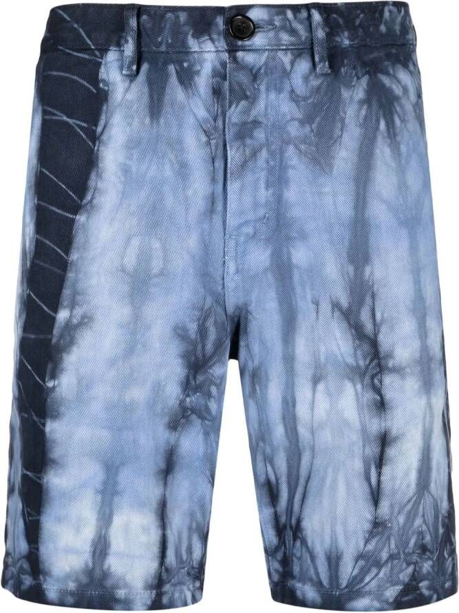 PS Paul Smith Shorts met tie-dye print Blauw