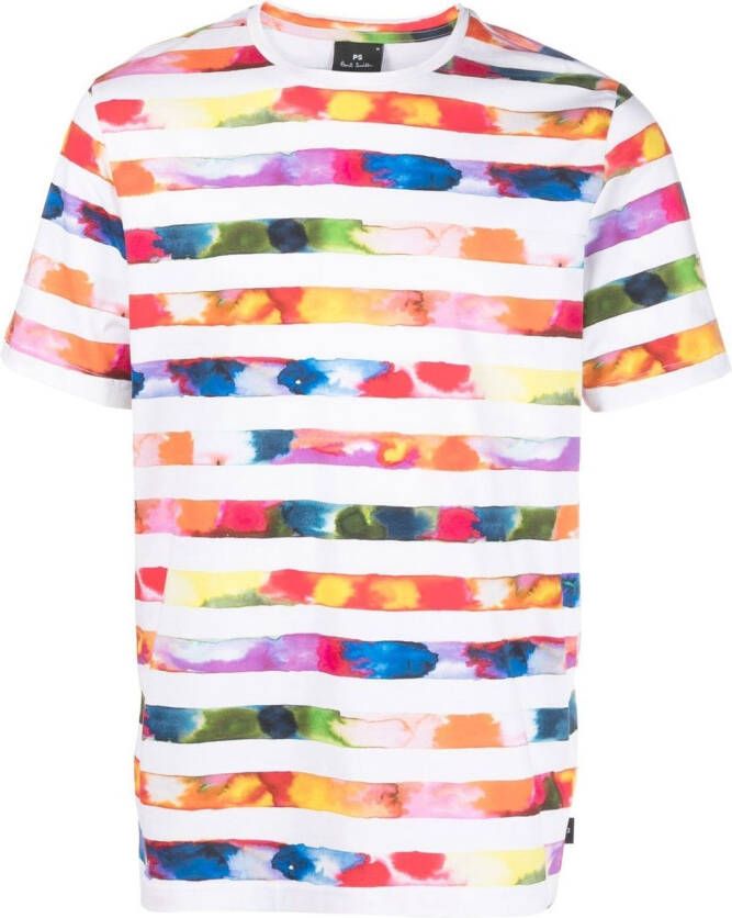 PS Paul Smith Gestreept T-shirt Wit