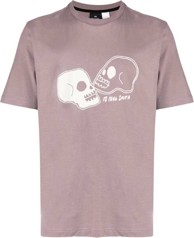 PS Paul Smith T-shirt met doodskopprint Roze