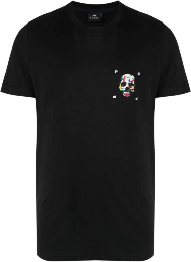 PS Paul Smith T-shirt met doodskopprint Zwart