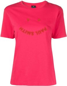 PS Paul Smith T-shirt met smileyprint Roze