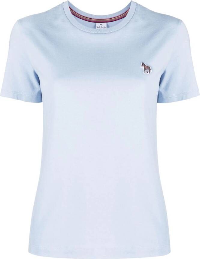 PS Paul Smith T-shirt met zebrapatch Blauw