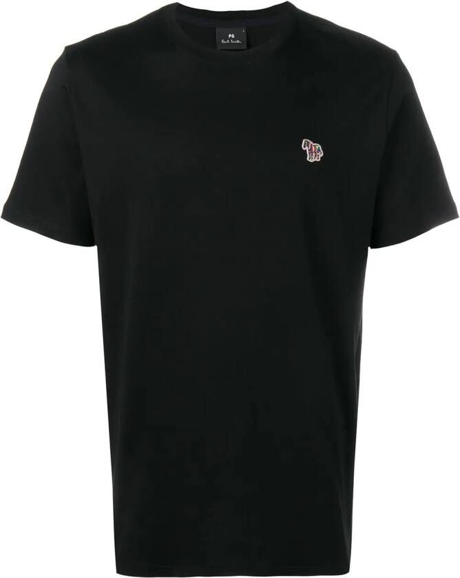 PS Paul Smith T-shirt met zebrapatch Zwart